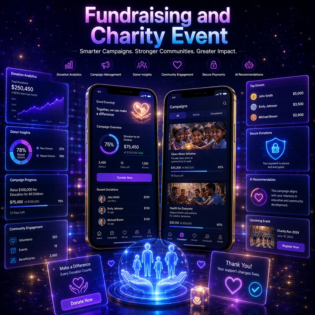Charity event management app development